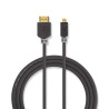 High Speed HDMI™ Cable with Ethernet HDMI™ Connector HDMI™ Micro Connector 4K@30Hz 10.2 Gbps 2.00 m Round PVC Anthracite