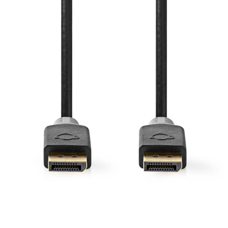 DisplayPort Cable 8K@60Hz - 2.00 m, Gold-Plated, Anthracite / Gray