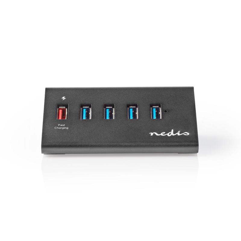 Nedis USB Hub 5-Port QC3.0 / USB 3.2 Gen1 Mains Powered / USB Powered 5 Gbps 5x USB