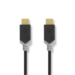 Nedis USB Cable CCBW64750AT10 - USB-C, 100 W, 10 Gbps, 1 m, Gold-Plated, 4K