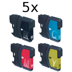 5 Pack 4 compatibele inktpatronen LC-980 - LC-1100