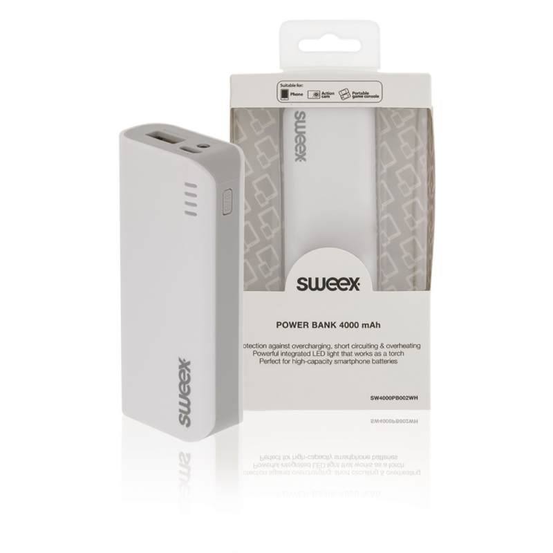 Sweex Portable Power Bank 4000 mAh USB White