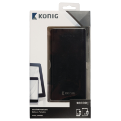 König Portable Power Bank 20000 mAh USB Black