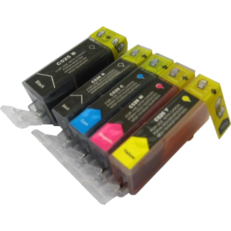 5 compatible cartridges for Canon PGI-525 + CLI-526 printer