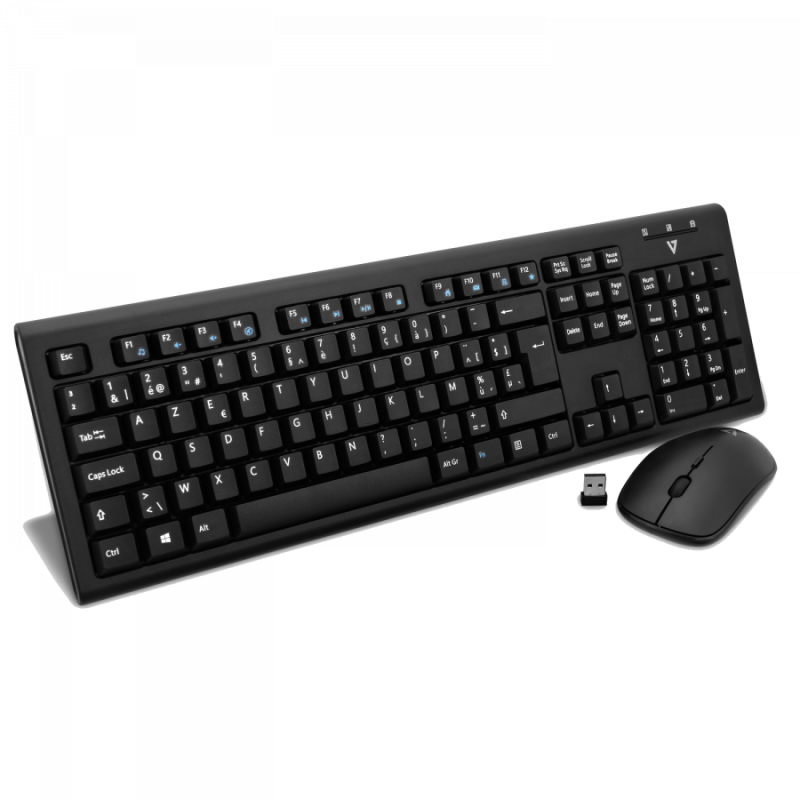 V7 Wireless Keyboard and Mouse Combo - Black - BE